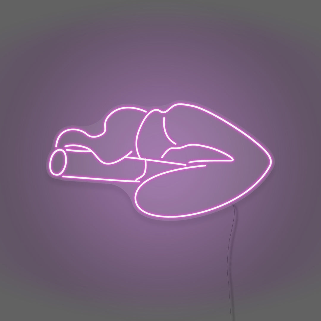 Smoking Lips LED Neon Sign