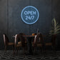 Open 24/7 Round LED Neon Sign