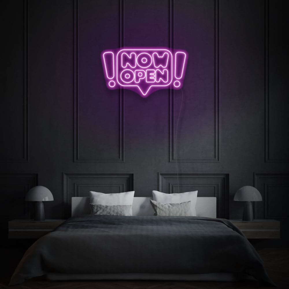 !Now Open! LED Neon Writing In Comic Cloud