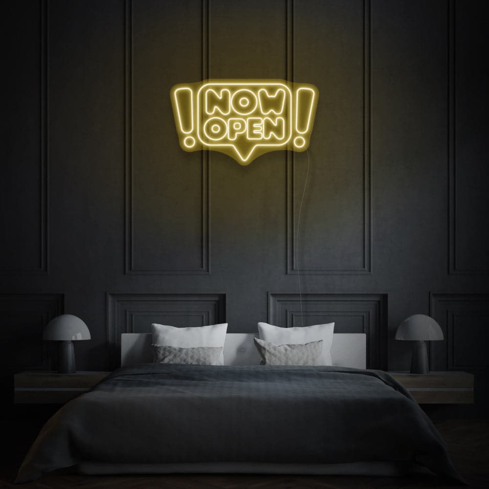 !Now Open! LED Neon Writing In Comic Cloud