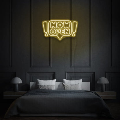 !Now Open! LED Neon Writing In Comic Cloud