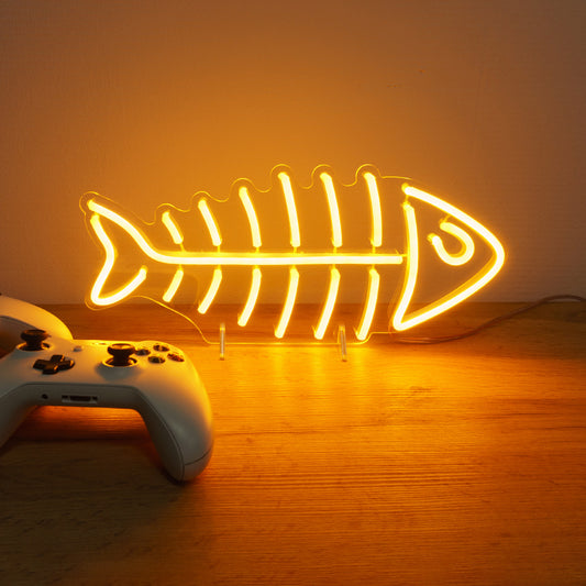 Fish Skeleton LED Mini Neon Sign