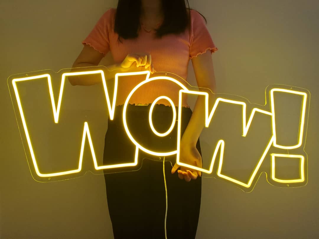 Wow! Neon Light Sign