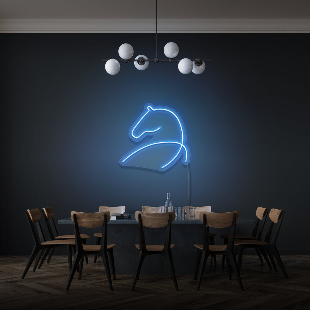 Minimalist Horse Head Neon Light