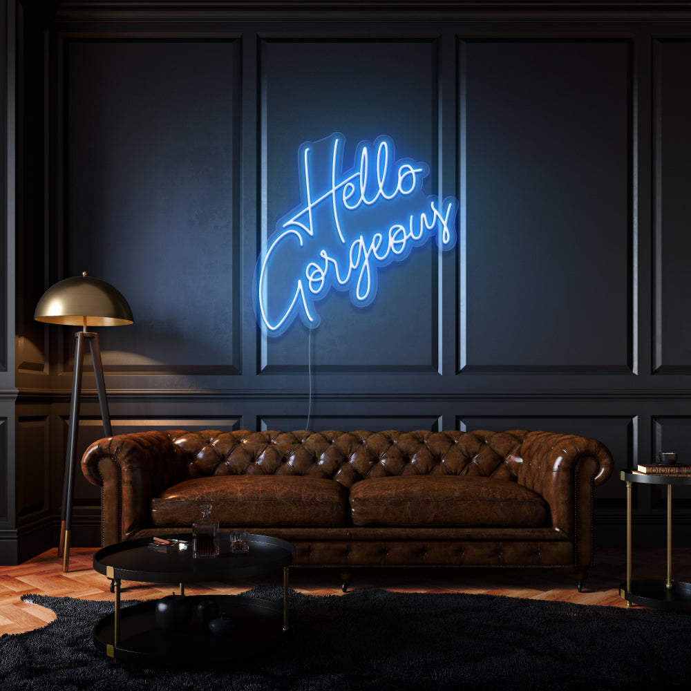 Hello Gorgeous Neon Lights Writing