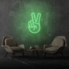 Peace Hand Sign Neon Sign
