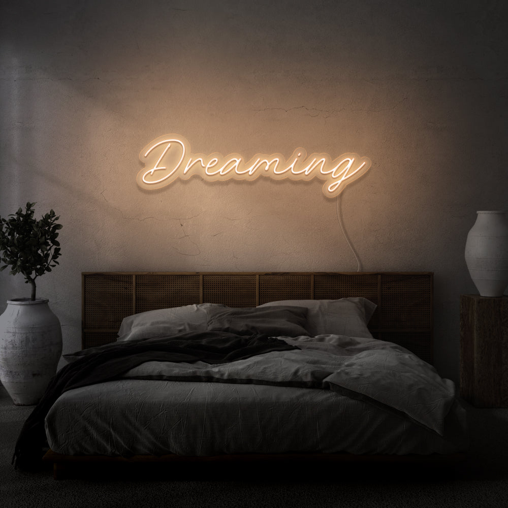 Dreaming Cursive Neon Light Writing
