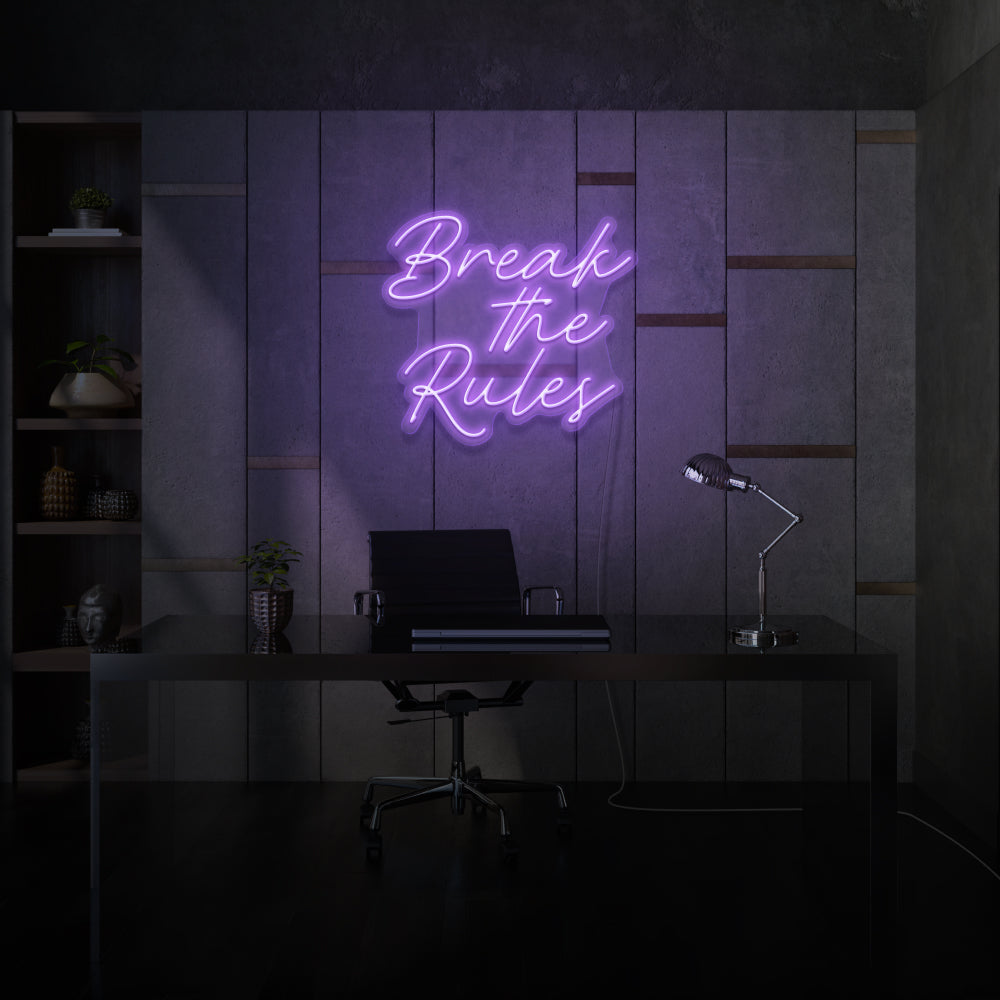 Break the Rules LED Neon Sign