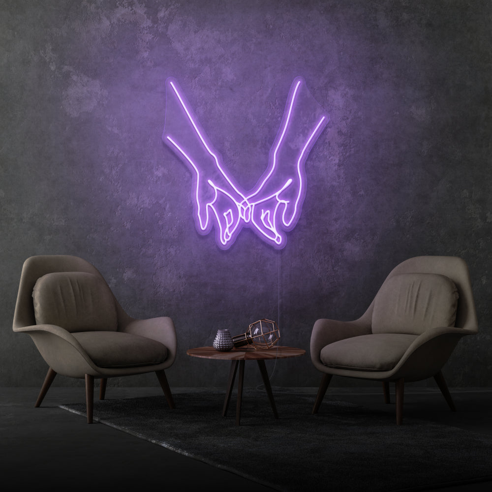 Pinkies Intertwined Aesthetic Neon Light