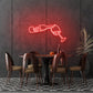Wine Poured To Glass Neon Light
