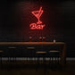 Bar with Drink Neon Light Aesthetic