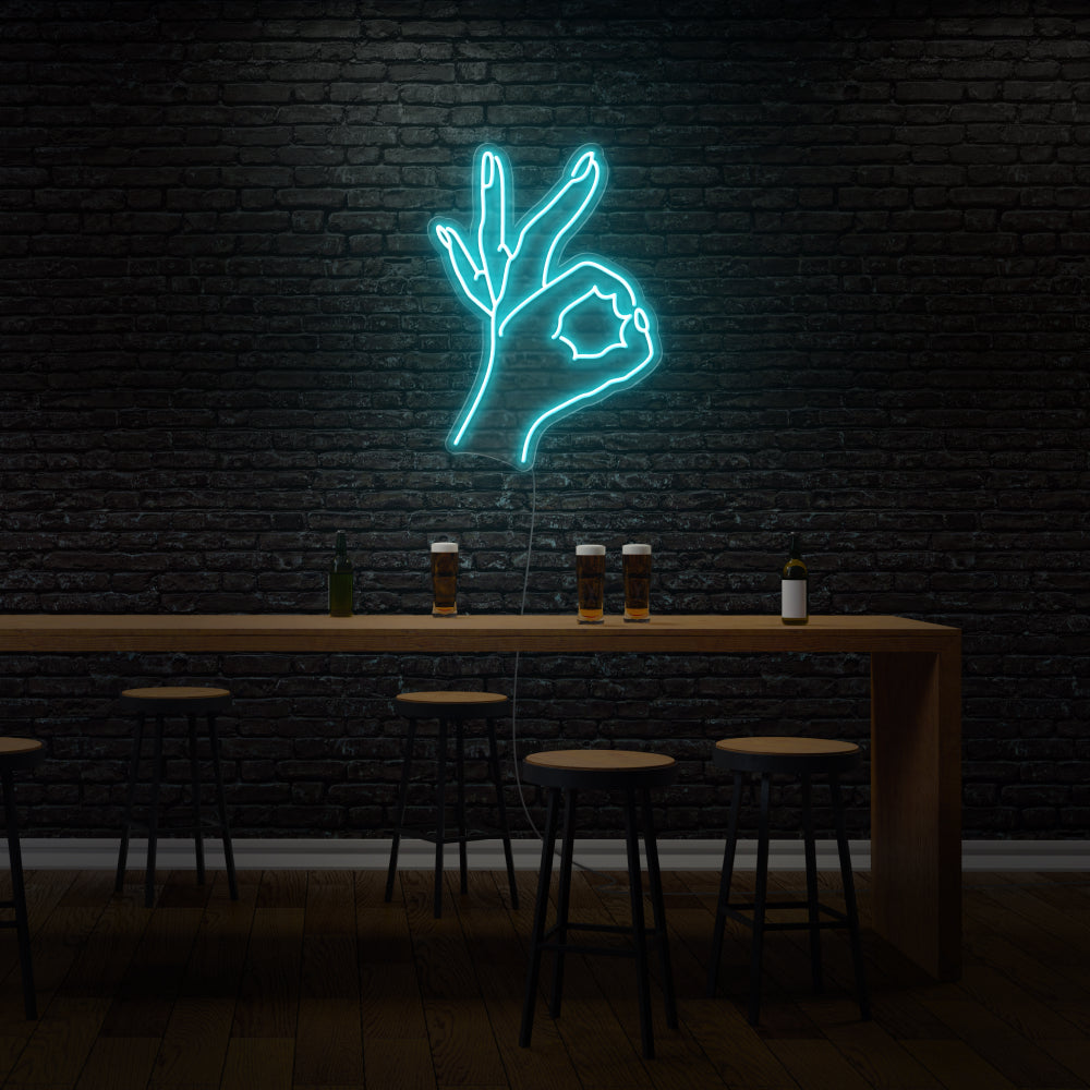 Okay Hand Sign Neon LED Light