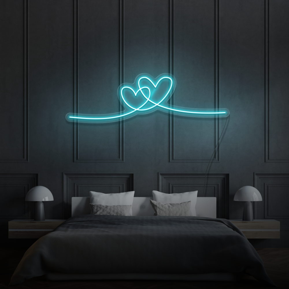 Two Hearts LED Neon Sign