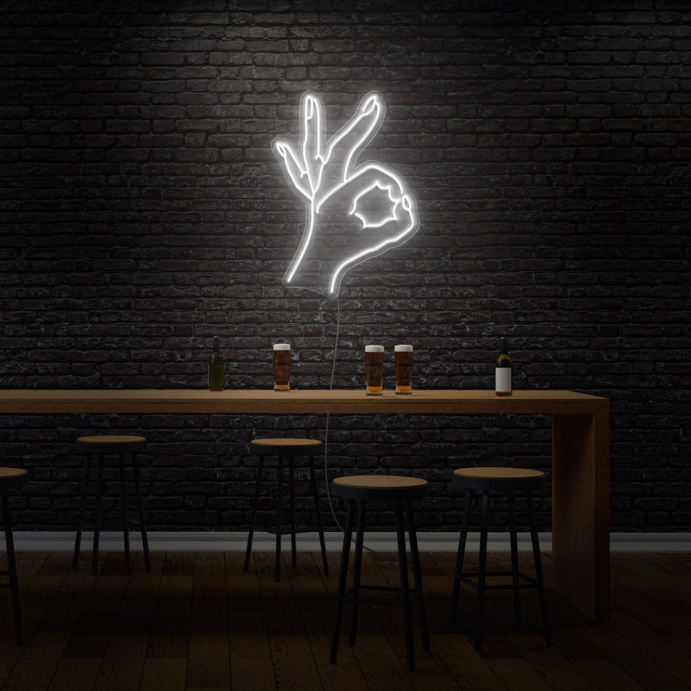Okay Hand Sign Neon LED Light