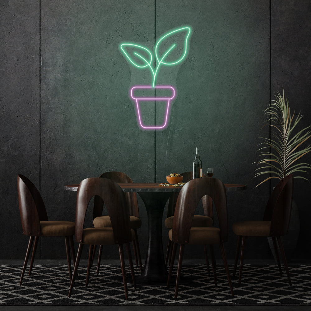 Plant In A Pot LED Neon Sign