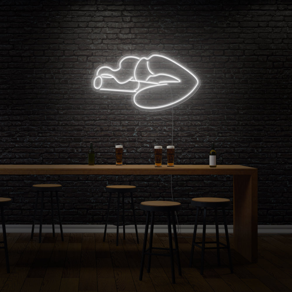 Smoking Lips LED Neon Sign