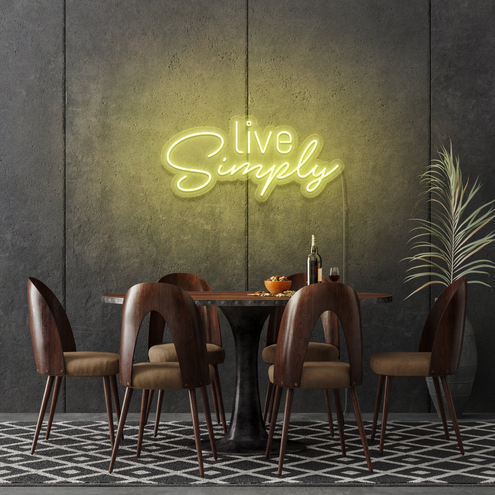 Live Simply Neon Lights Writing