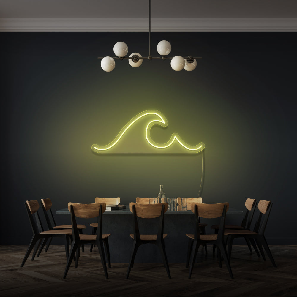 Ocean Wave Minimalist Neon Lighting