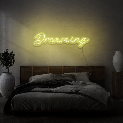 Dreaming Cursive Neon Light Writing